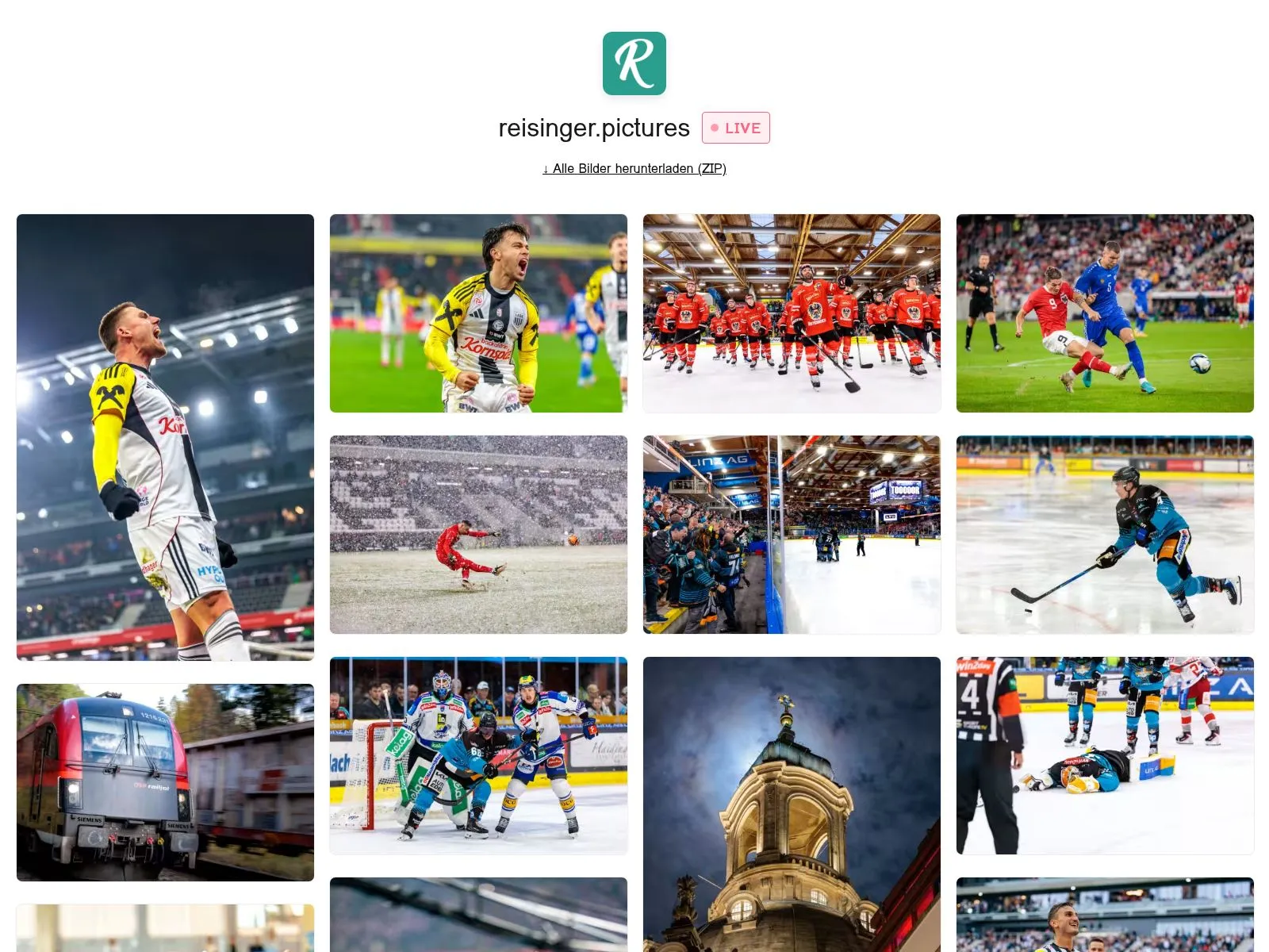 Screenshot der Webseite live.reisinger.pictures